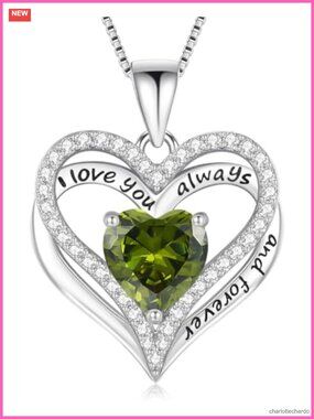 925 Silver Heart Pendant Necklace with Cubic Zirconia for Women